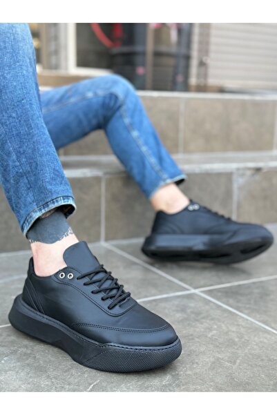 BOA Ba0354 Casual Lace-Up Men's High Black Sole Sneakers