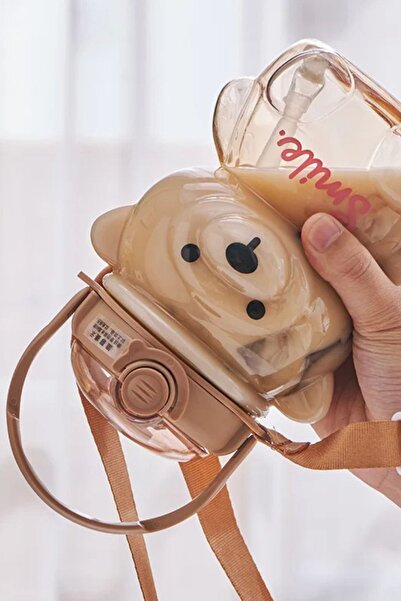 Comprox Pink Figured Teddy Bear Flask - 1000ml Water Bottle Drinker