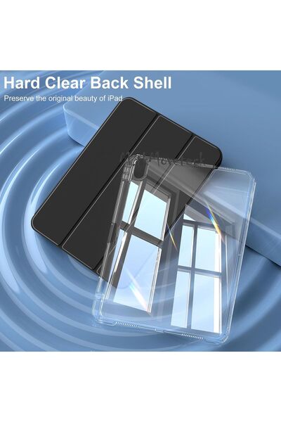 m.tk moveteck İpad Air 4/5/6 Nesil ipad Air 11 M2/M3 Kılıf Magnetik Kalem Şarj Bölmeli Akıllı Uyku Modlu Şeffaf
