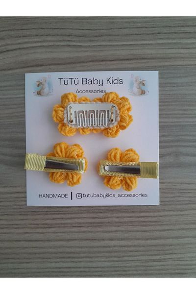 Accessories مجموعة حياكة ديزي مكونة من 3 قطع، مجموعة الأخ والأخت، مشبك أطفال بدون شعر، مشبك سريع للأطفال والبنات والأطفال