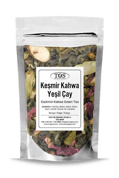 TOS The Organic Spices Green Kashmir Kahwa - 40 g (1St) Quality) Cashmere Tea
