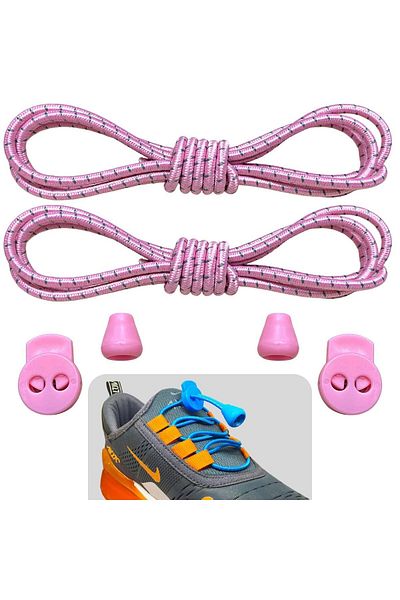 YeferStore Practical Elastic Smart Laces - Sports, Children, Classic and Boot Laces, Pink 1 Pair
