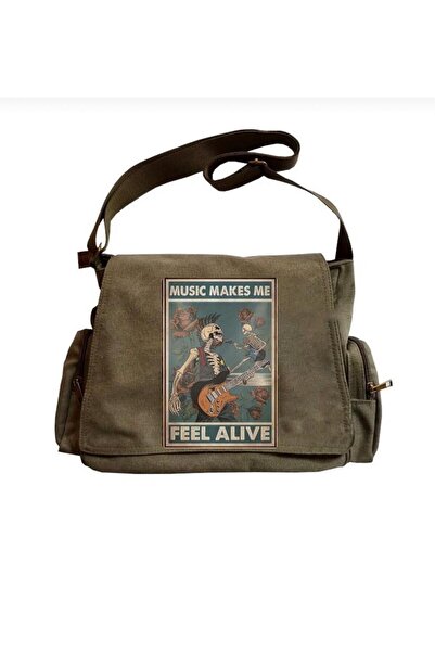 DENİKK Поштова сумка з принтом - регульований ремінь і кишені на блискавці