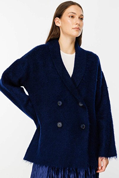 Hooopstore Navy Blue Cardigan - Button Detailed