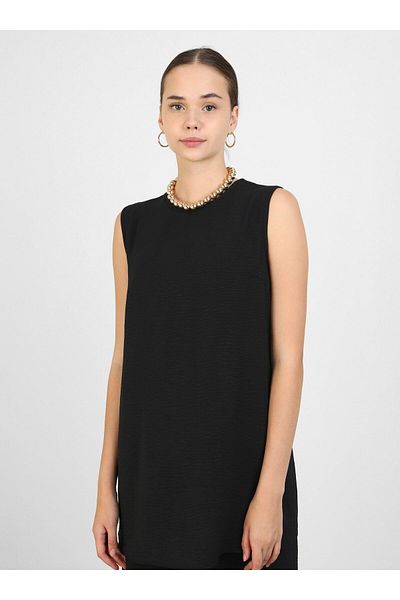 Refka Aerobin Sleeveless Tunic & Trousers Double Set - Black - Refka