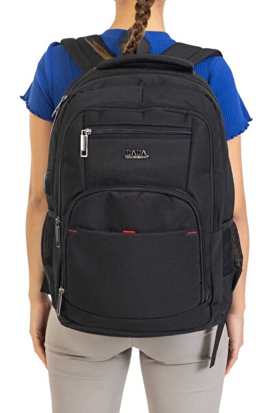 Case Club Notebook Bölmeli 15.6-17 Inç Darbe Emici Usb Aparatlı Su Geçirmez Kumaş Laptop Sırt Çantası