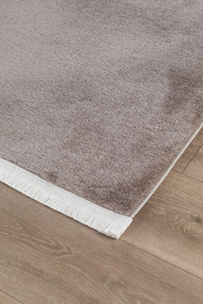 Valery Home Vl Comfort Peluş Halı Kahverengi Düz Saçaklı