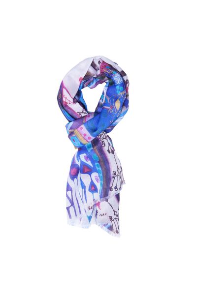 Biggdesign "Blue Water" Patterned Scarf