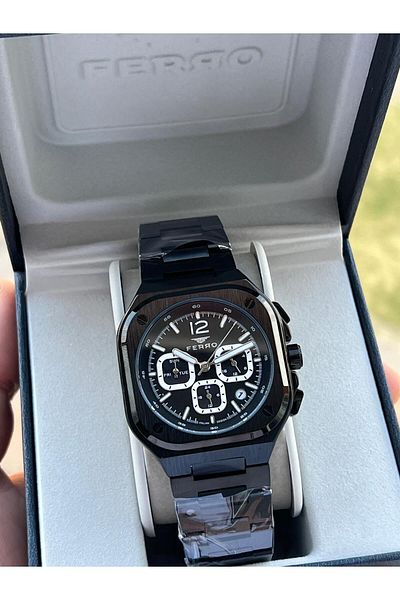FERRO 30 Mt Waterproof Men's Wristwatch - Steel Cord, Functions with Calendar, Efm11497-Bg