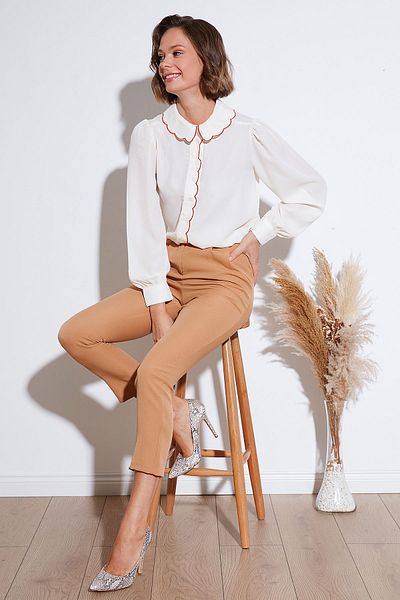 Lela Regular Fit Chiffon Shirt - Collar Detail, Shirt 61114410