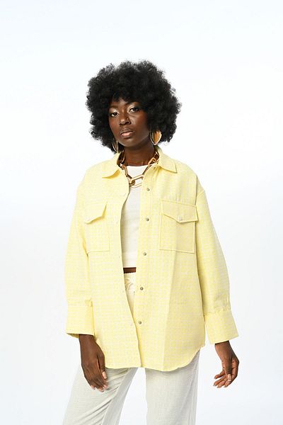 Orfeo Negro Yellow Seasonal Jacket with Double Pockets and Snap Closure