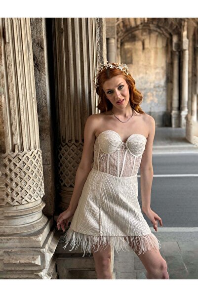 Rheme And Fons Özel Tasarım Couture Korseli Balen Glop Destekli İç Astarlı Be...