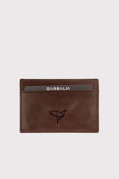 Garbalia Унисекс портфейл Vera от естествена кожа, кафяв държач за карти