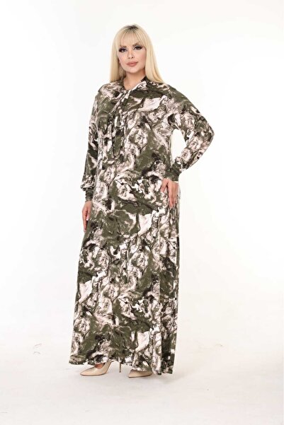 mami butik Φόρεμα από βαμβακερό χτενισμένο βισκόζη με κανονικό γιακά με γραβάτα