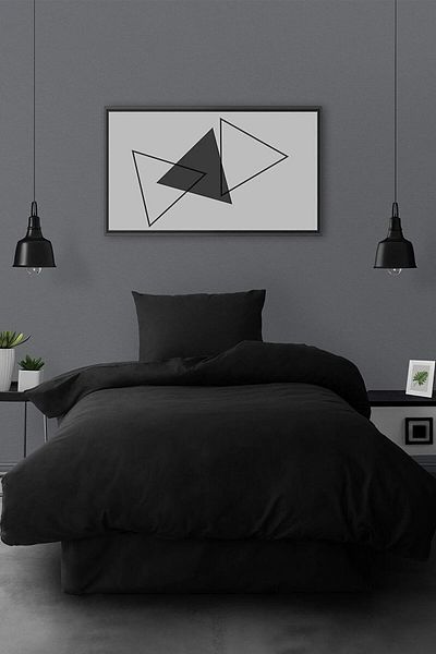 Casa Carina Set de husă de pilota Ranforce cu cearșafuri elastice Simple Black