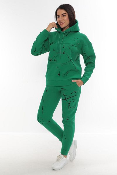 TÜKATO Σετ αθλητική φόρμα Unisex με μπεζ στάμπα - Φούτερ μεγάλου μεγέθους και κουκούλα Jogger 3 κλωστών