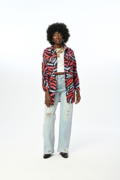 Orfeo Negro Colorful Patterned Cotton Gabardine Jacket