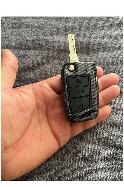 ŞENYILDIZ AKSESUAR Skoda Octavia Scala Super B Kamiq - 2Nd Picture Carbon Key Case, Compatible