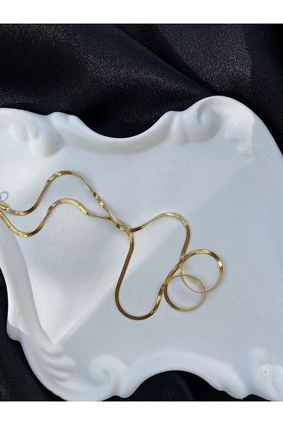 Butik 45cm Gold Colored Thin Italian Chain Anti-Tarnish Steel