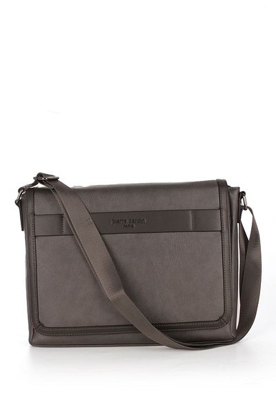 Pierre Cardin Pirre Cardin 01PC00112 - Geantă de umăr vegană gri cu curea