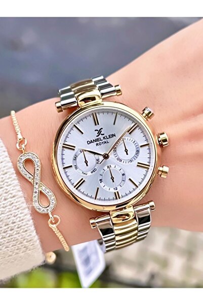 Daniel Klein Altın-gümüş Kadın Kol Saati. Şık Tasarım Ve Dayanıklı Çelik Kordonu Ile 2 Yıl Garantili