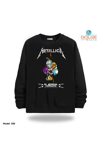 Gölge Store Metallica Chest Printed Slimfit Crew Neck 2 Thread Unisex Sweatshirt