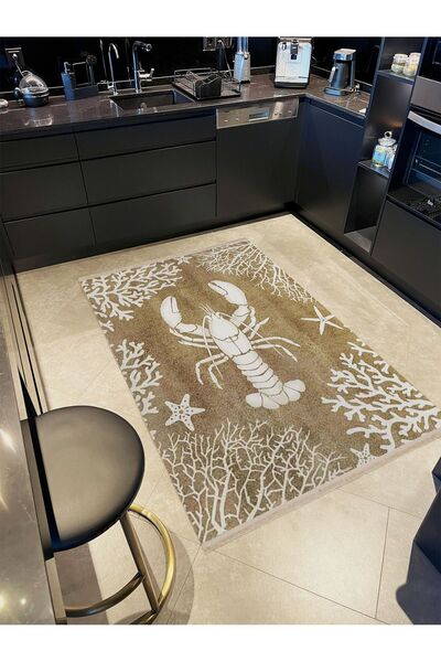 Rugs Modern Halı Alya Koleksiyonu Istakoz Deniz Yıldızı ve Mercanlar Desenli ...
