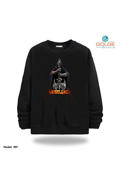 Gölge Store Metallica Chest Printed Slimfit Crew Neck 2 Thread Unisex Sweatshirt
