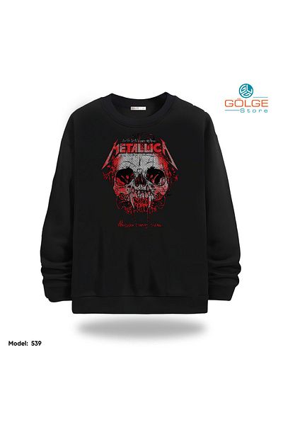 Gölge Store Metallica Chest Printed Slimfit Crew Neck 2 Thread Unisex Sweatshirt