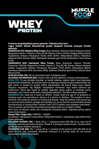 MUSCLEFOOD Coffee Color Concentrate Whey Protein Powder - 490Gr, 14 Servings
