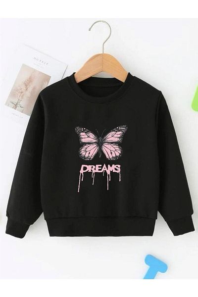 GLOWES Момичешки суитшърт с щампа Black Dreams