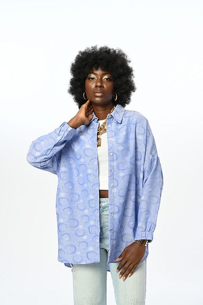 Orfeo Negro MĂRIME STANDARD OVERSIZE PENTRU FEMEI, CU MODEL GEOMETRIC, POTRIVĂ PENTRU HIJAB ȘI CAMĂȘĂ PLUS