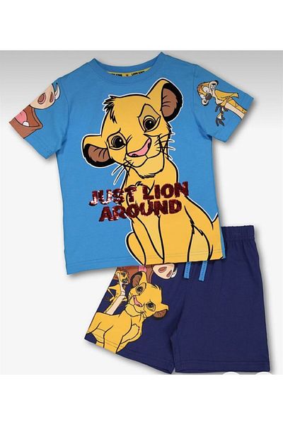 GLOWES Set pantaloni scurți unisex pentru copii Blue Lion cu imprimeu
