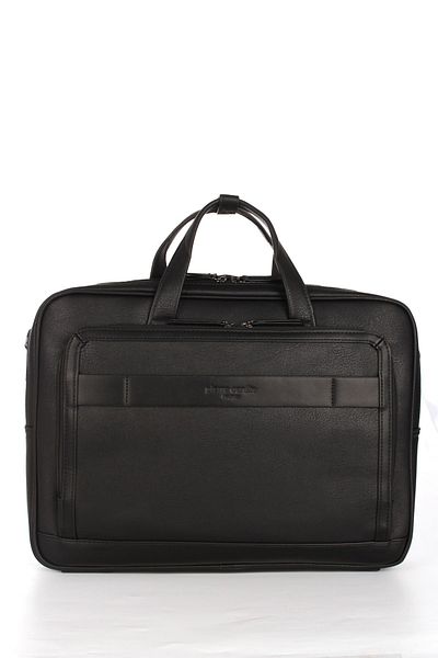 Pierre Cardin Pirre Cardin 01Pc00111 - Vegan Black Briefcase, Water Resistant Notebook Bag