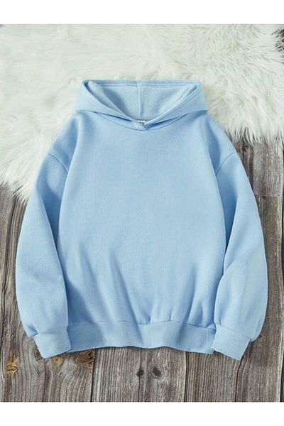 GLOWES Hanorac unisex pentru copii - bumbac cu 3 fire, imprimeu fluture pe spate, glugă supradimensionată