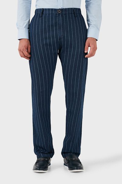 Armani Jeans بنطال قطني مخطط للرجال - A6P25 1C15