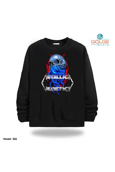 Gölge Store Metallica Chest Printed Slimfit Crew Neck 2 Thread Unisex Sweatshirt