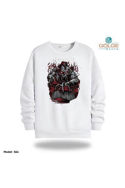 Gölge Store Metallica Chest Printed Slimfit Crew Neck 2 Thread Unisex Sweatshirt