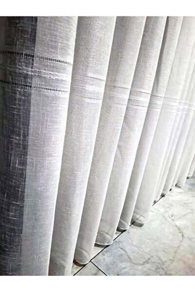 BBB Ecru Maria Linen Tulle Curtain - 1 and 3 with Pleated Tapes, Et3017