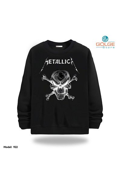 Gölge Store Metallica Chest Printed Slimfit Crew Neck 2 Thread Unisex Sweatshirt