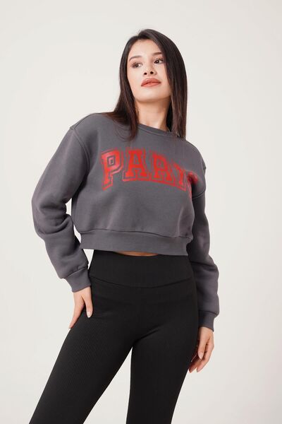 Hipo Trend Короткий світшот з принтом «Антрацит Париж»