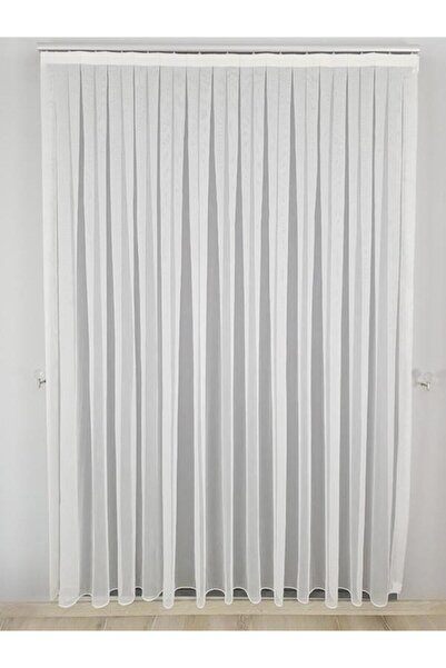 BBB Imported Background Self Patterned Tulle Curtain Ecru 1 E 2.5 Pleated Et3010