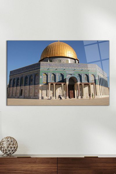 Vosevu Γυάλινη ζωγραφική Al-Aqsa Mosque Jerusalem, Μοντέρνα διακόσμηση σπιτιού και γραφείου, Διακόσμηση τοίχου δώρου, άθραυστο γυαλί