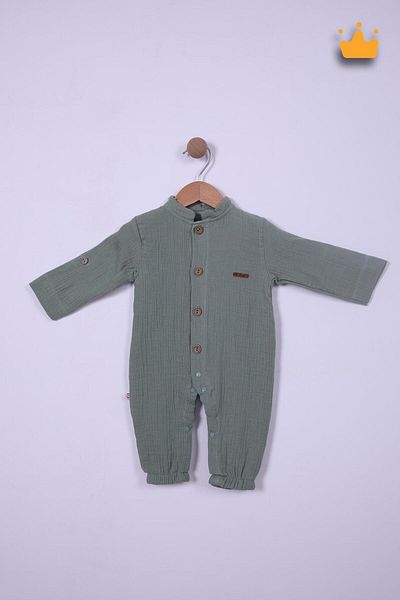 Begisa 100% Cotton Muslin Baby Onesie - Long Sleeve, Snap Fastener, Girl/Boy, 22401