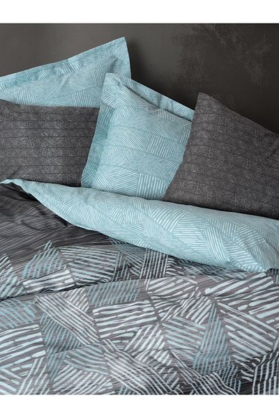 Cotton Box Arel Anthracite Modern Double Duvet Cover Set