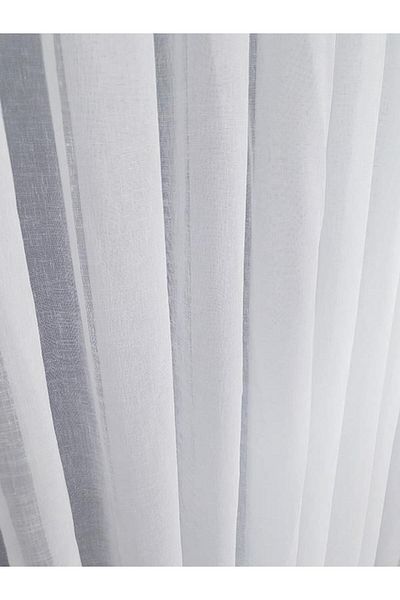 BBB Natural Foldet Linen Tulle Curtain White 1 E 3 Pleated Et3015