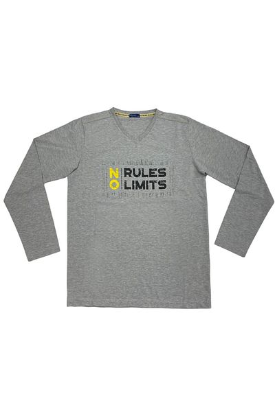 Masimar Single Jersey V-Neck Men's Sweatshirt - Printed