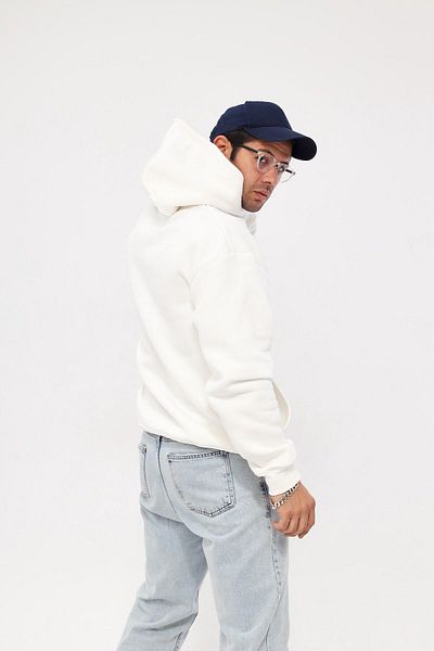 The Champ Clothing Φούτερ με κουκούλα Fleece Eighty Five με τυπωμένο λευκό φούτερ με κουκούλα
