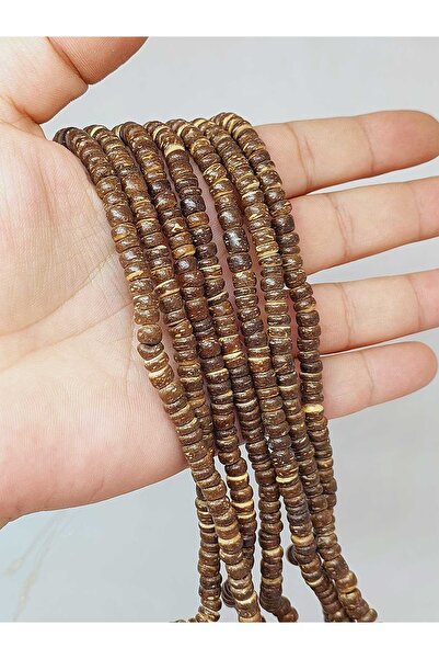 Yasamtohumu Carcasa de nucă de cocos tăiată cu cilindru din lemn - 3*5mm (53062)