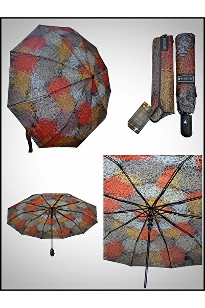 Rubenis Kaliteli 3 Kırmalı 10 Telli Otomatik Açılır Şemsiye